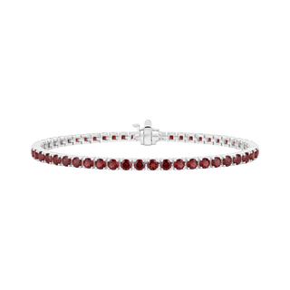Tennis Bracelet with Garnet Stones (January Birthstones) in 14K Gold (1.75 mm - 4.0 mm)