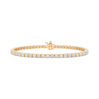 Tennis Bracelet with Opal Stones (October Birthstones) in 14K Gold (1.75 mm - 4.0 mm)
