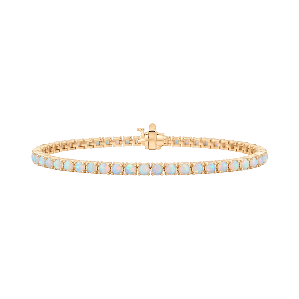 Tennis Bracelet with Opal Stones (October Birthstones) in 18K Gold (1.75 mm - 4.0 mm)