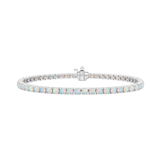 Tennis Bracelet with Opal Stones (October Birthstones) in 14K Gold (1.75 mm - 4.0 mm)