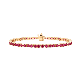 Tennis Bracelet with Ruby Stones (July Birthstones) in 18K Gold (1.75 mm - 4.0 mm)
