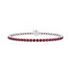 Tennis Bracelet with Ruby Stones (July Birthstones) in 14K Gold (1.75 mm - 4.0 mm)