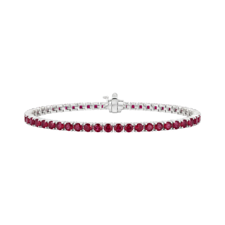 Tennis Bracelet with Ruby Stones (July Birthstones) in 14K Gold (1.75 mm - 4.0 mm)