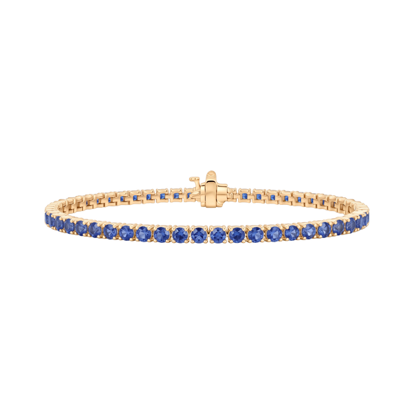 Tennis Bracelet with Sapphire Stones (September Birthstones) in 14K Gold (1.75 mm - 4.0 mm)
