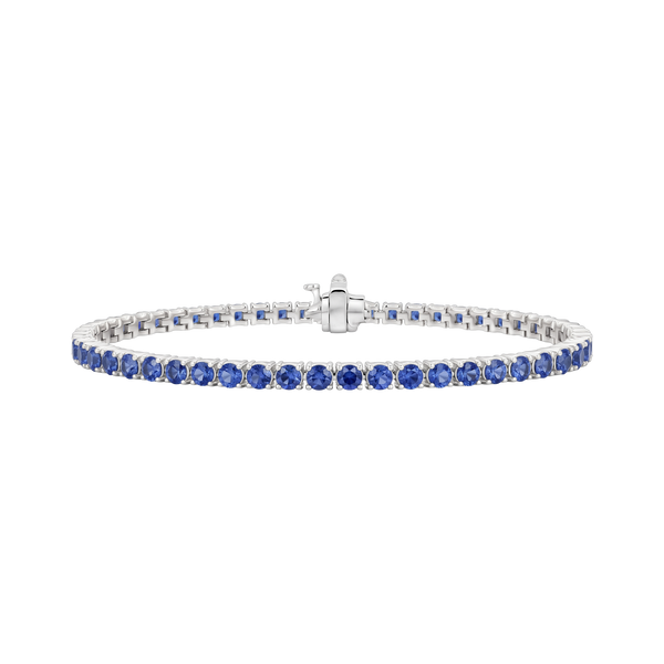 Tennis Bracelet with Sapphire Stones (September Birthstones) in 14K Gold (1.75 mm - 4.0 mm)