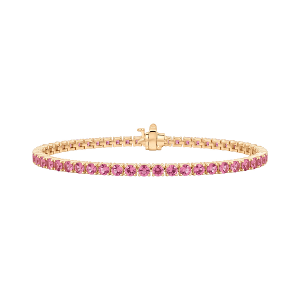 Tennis Bracelet with Tourmaline Stones (October Birthstones) in 14K Gold (1.75 mm - 4.0 mm)