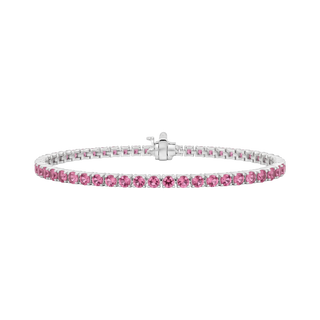 Tennis Bracelet with Tourmaline Stones (October Birthstones) in 18K Gold (1.75 mm - 4.0 mm)