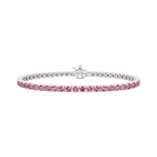 Tennis Bracelet with Tourmaline Stones (October Birthstones) in 18K Gold (1.75 mm - 4.0 mm)