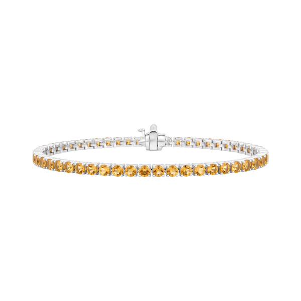 Tennis Bracelet with Citrine Stones (November Birthstones) in 14K Gold (1.75 mm - 4.0 mm)