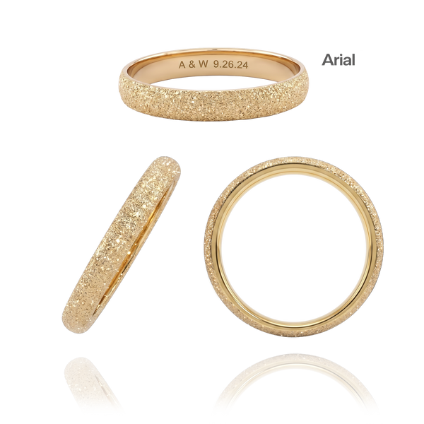 14K Yellow Gold Domed Wedding Bands with Optional Engraving  (3.0 mm)