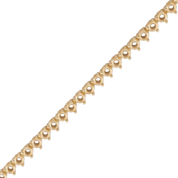 Round 3 Prong Tennis Necklace Chain By The Inch in 18K Gold (No Clasp)