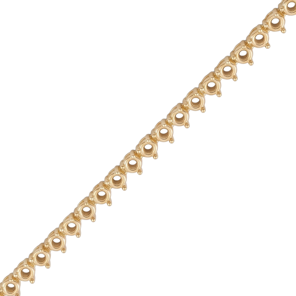 Round 3 Prong Tennis Necklace Chain By The Inch in 18K Gold (No Clasp)