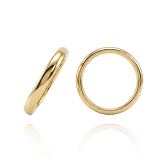 14K Yellow Gold Domed Wedding Bands (2.0 mm - 6.0 mm)