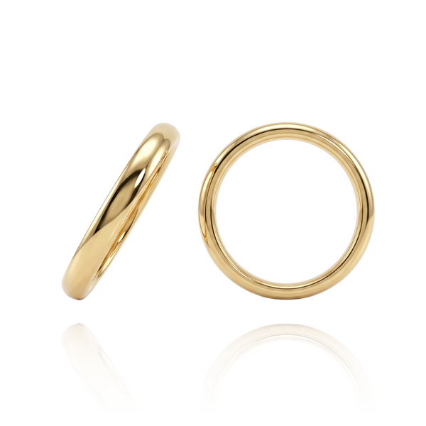 14K Yellow Gold Domed Wedding Bands (2.0 mm - 6.0 mm)