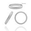 14K White Gold Domed Wedding Bands with Optional Engraving  (3.0 mm)
