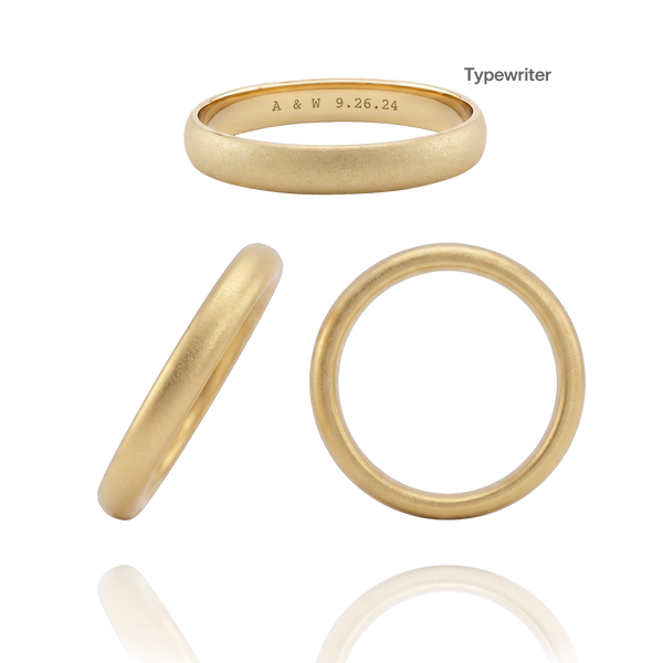 14K Yellow Gold Domed Wedding Bands with Optional Engraving  (3.0 mm)