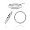 14K White Gold Domed Wedding Bands with Optional Engraving  (3.0 mm)