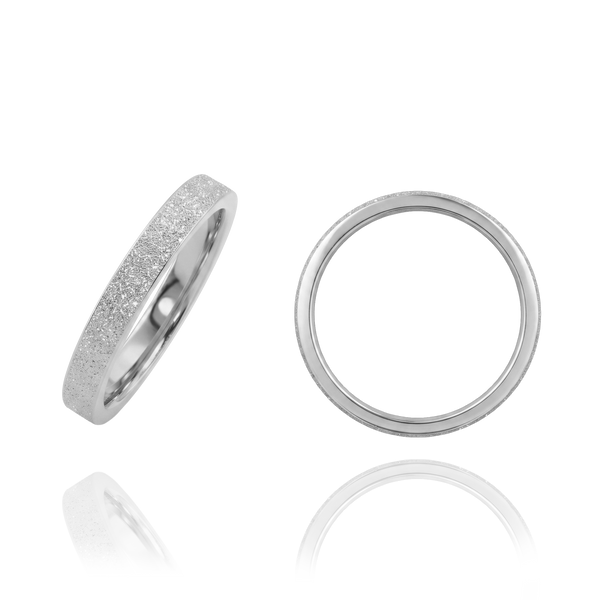 Sterling Silver Flat Wedding Bands with Optional Engraving  (3.0 mm)