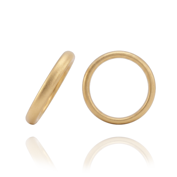 14K Yellow Gold Domed Wedding Bands (2.0 mm - 6.0 mm)