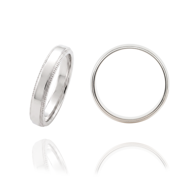 Sterling Silver Milgrain Wedding Bands (2.0 mm - 8.0 mm)