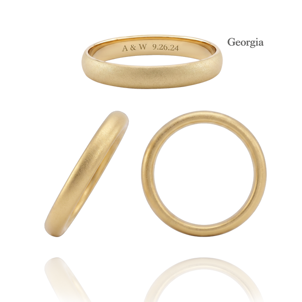 14K Yellow Gold Domed Wedding Bands with Optional Engraving  (3.0 mm)