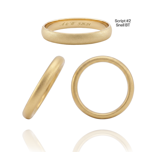 14K Yellow Gold Domed Wedding Bands with Optional Engraving  (3.0 mm)