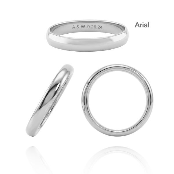 Sterling Silver Comfort Fit Wedding Bands with Optional Engraving  (3.0 mm)