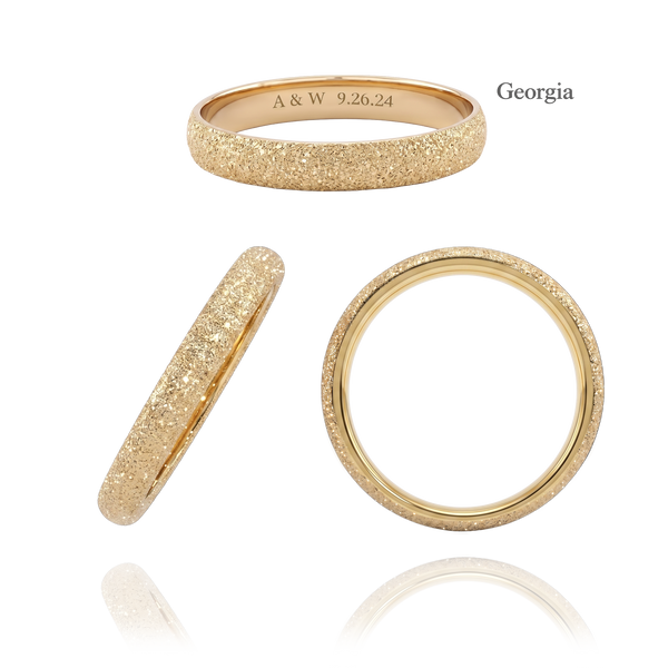 14K Yellow Gold Domed Wedding Bands with Optional Engraving  (3.0 mm)