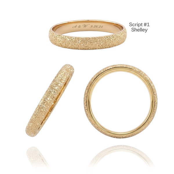 14K Yellow Gold Domed Wedding Bands with Optional Engraving  (3.0 mm)