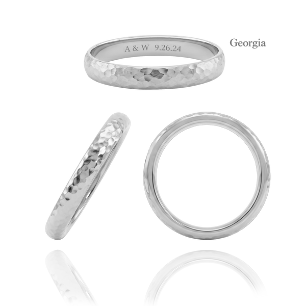 Sterling Silver Comfort Fit Wedding Bands with Optional Engraving  (3.0 mm)