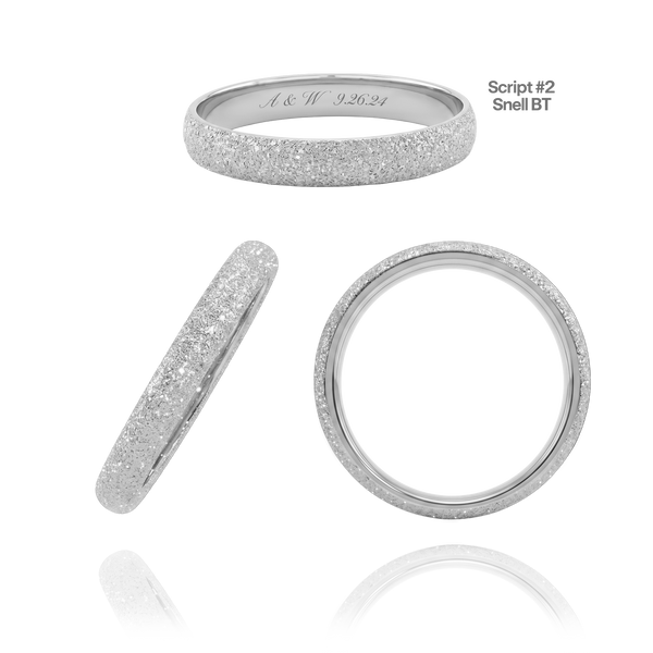 Sterling Silver Comfort Fit Wedding Bands with Optional Engraving  (3.0 mm)