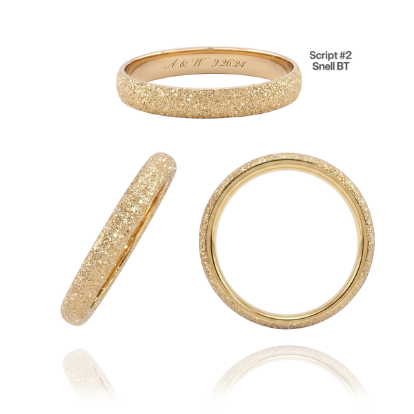 14K Yellow Gold Domed Wedding Bands with Optional Engraving  (3.0 mm)