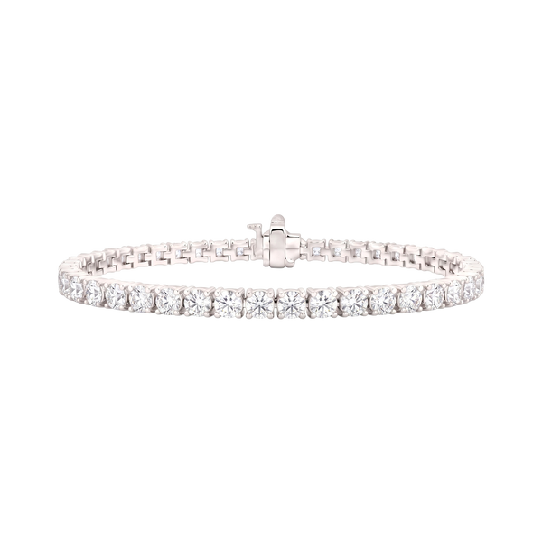Tennis Bracelet with Lab Grown Diamond Stones (April Birthstones) in 18K Gold (1.75 mm - 4.0 mm)