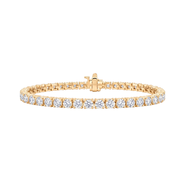 Tennis Bracelet with Lab Grown Diamond Stones (April Birthstones) in 18K Gold (1.75 mm - 4.0 mm)