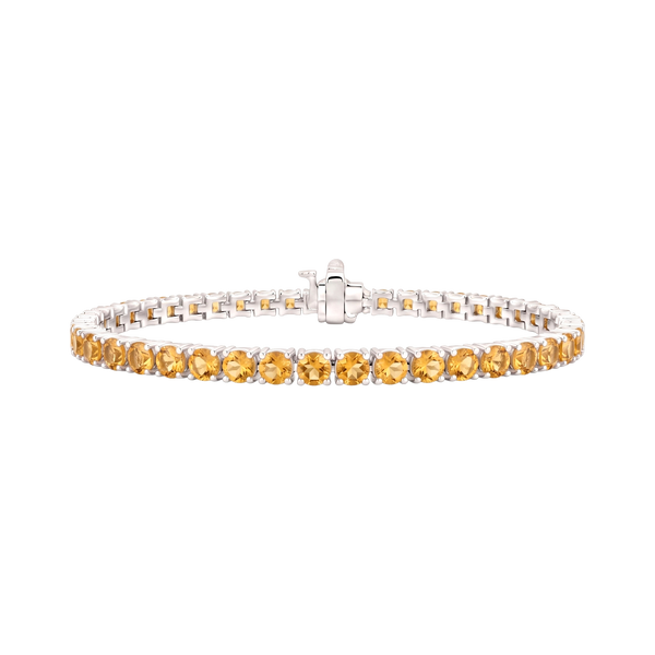 Tennis Bracelet with Citrine Stones (November Birthstones) in 14K Gold (1.75 mm - 4.0 mm)