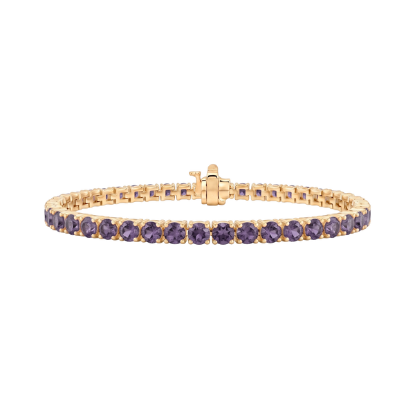 Tennis Bracelet with Alexandrite Stones (June Birthstones) in 14K Gold (1.75 mm - 4.0 mm)