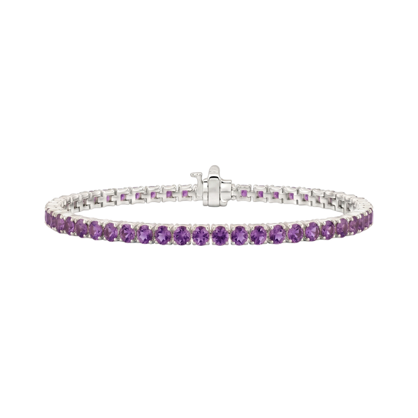 Tennis Bracelet with Alexandrite Stones (June Birthstones) in 14K Gold (1.75 mm - 4.0 mm)