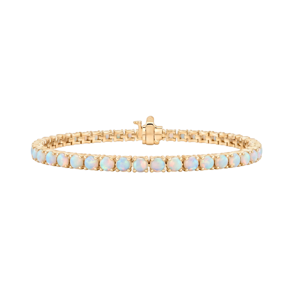 Tennis Bracelet with Opal Stones (October Birthstones) in 14K Gold (1.75 mm - 4.0 mm)