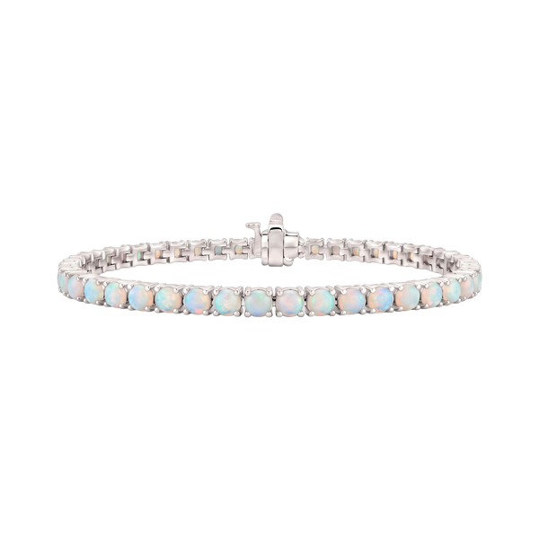 Tennis Bracelet with Opal Stones (October Birthstones) in 18K Gold (1.75 mm - 4.0 mm)
