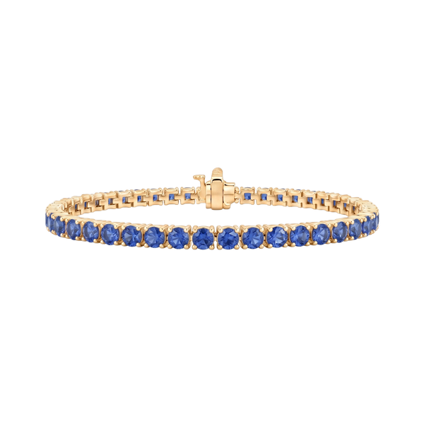 Tennis Bracelet with Sapphire Stones (September Birthstones) in 14K Gold (1.75 mm - 4.0 mm)
