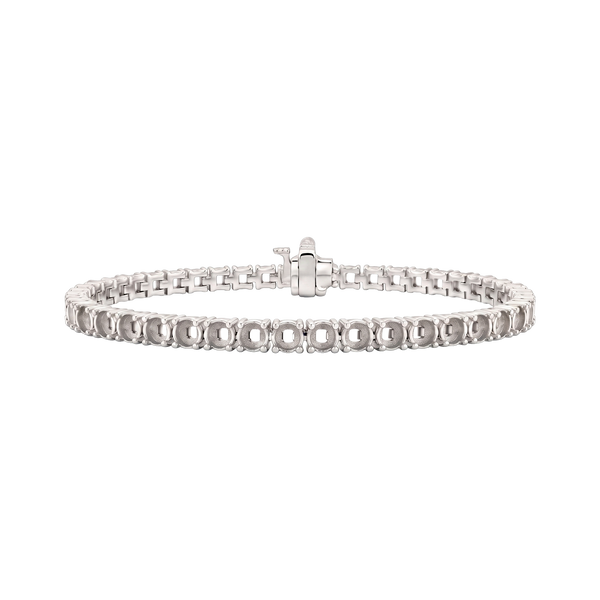 4 Prong Round Tennis Bracelet Mounting in 18K Gold (.25 ct / 4.0 mm)