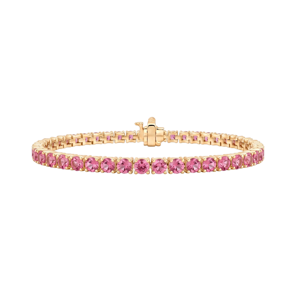 Tennis Bracelet with Tourmaline Stones (October Birthstones) in 14K Gold (1.75 mm - 4.0 mm)