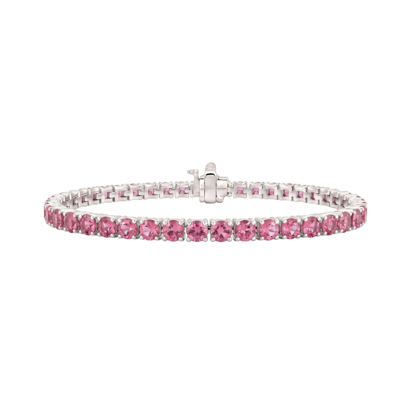 Tennis Bracelet with Tourmaline Stones (October Birthstones) in 18K Gold (1.75 mm - 4.0 mm)
