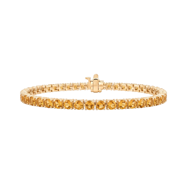 Tennis Bracelet with Citrine Stones (November Birthstones) in 18K Gold (1.75 mm - 4.0 mm)