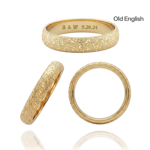 14K Yellow Gold Domed Wedding Bands with Optional Engraving  (4.0 mm)