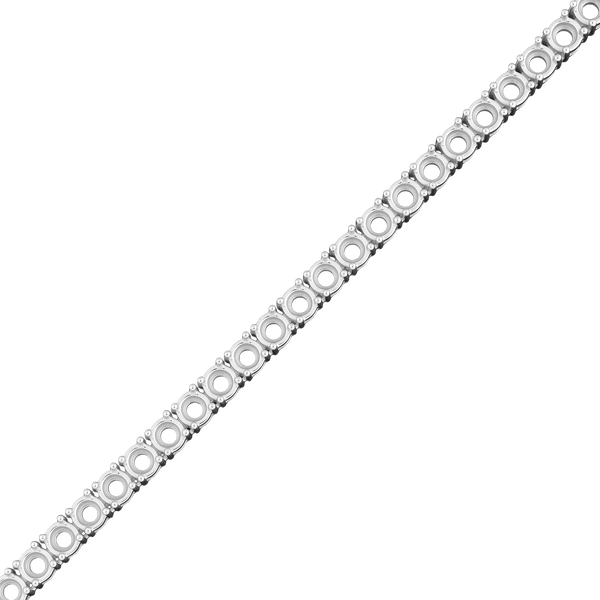 Round 4 Prong Tennis Necklace Chain By The Inch in 18K Gold (No Clasp)