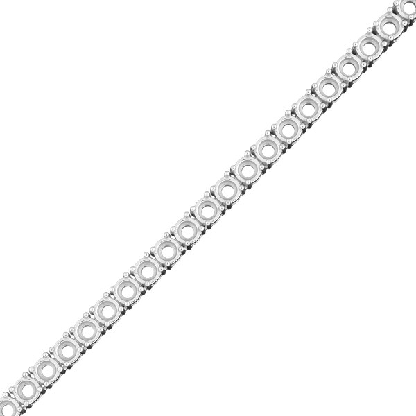 Round 4 Prong Tennis Necklace Chain By The Inch in 18K Gold (No Clasp)
