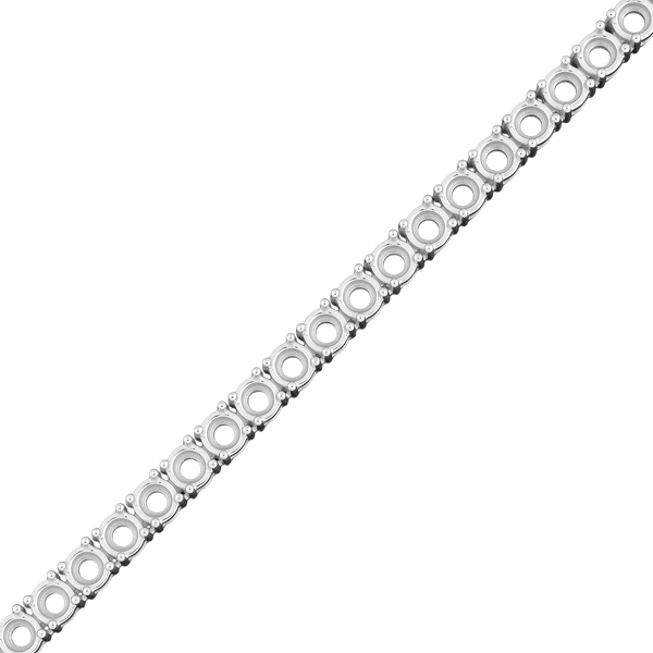 Round 4 Prong Tennis Necklace Chain By The Inch in 18K Gold (No Clasp)