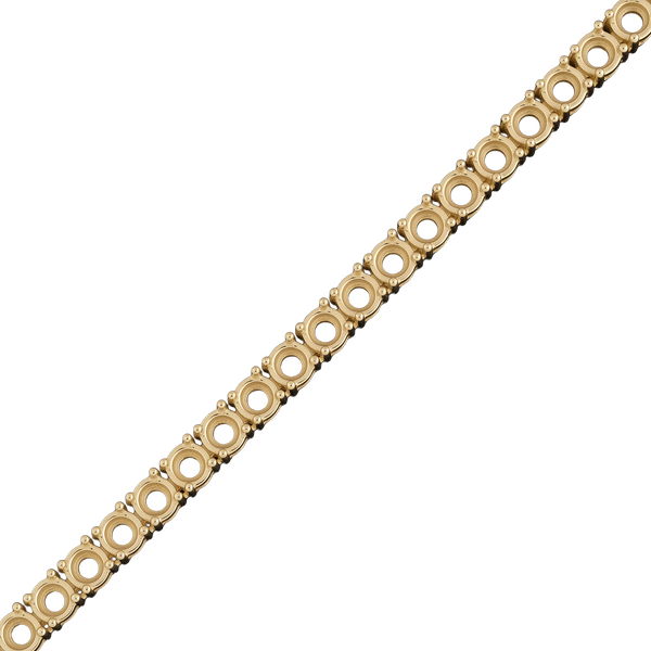 Round 4 Prong Tennis Necklace Chain By The Inch in 18K Gold (No Clasp)