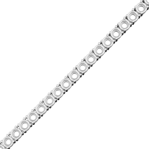 Round 4 Prong Tennis Necklace Chain By The Inch in 18K Gold (No Clasp)